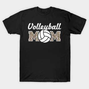 Volleyball Mom Leopard Lover Mother T-Shirt